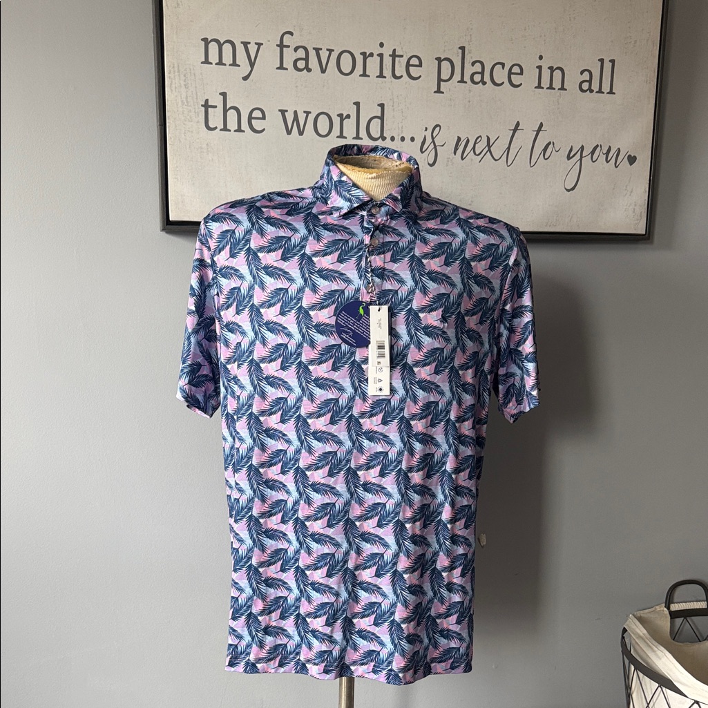 Tailorbyrd Tropical Blue And Pink Shirt